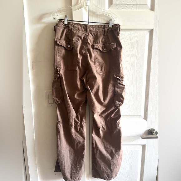 Bershka Tan Cargo Utility Baggy Straight Pants Size 8 - Picture 6 of 14